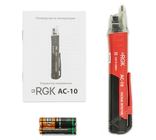 Комплект индикатора напряжения RGK AC-10 и рулетка AMO R303 Комплект индикатора напряжения RGK AC-10 и рулетка AMO R303