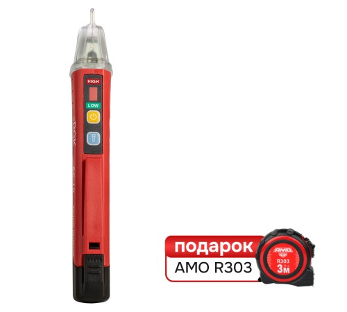 Комплект индикатора напряжения RGK AC-10 и рулетка AMO R303 Комплект индикатора напряжения RGK AC-10 и рулетка AMO R303