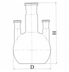 Колба ПГП-3 - 500 эскиз 2-650 3-горл