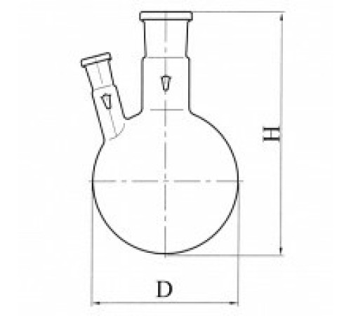 Колба круглодонная с двумя горловинами КГУ-2-1-500-29/32-19/26