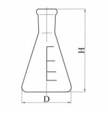 Колба коническая с цилиндрической горловиной КН-2-500-34, с делениями, ТС