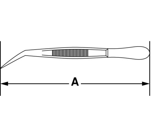 Пинцет Bochem остроконечный изогнутый из нержавеющей стали, длина 130 мм