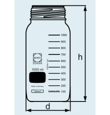 Бутыль DURAN Group 5000 мл, GLS80, широкогорлая, без крышки и сливного кольца, бесцветное стекло
