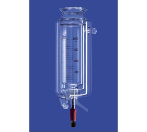 Реактор Lenz цилиндрический, LF100, 2 л, с термо и вакуумной рубашкой, со сливным клапаном, соединения KF25